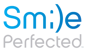 Logo featuring the words "Smile Perfected" in blue and gray. The "i" is styled with a smiley face, conveying a sense of positivity and professionalism.