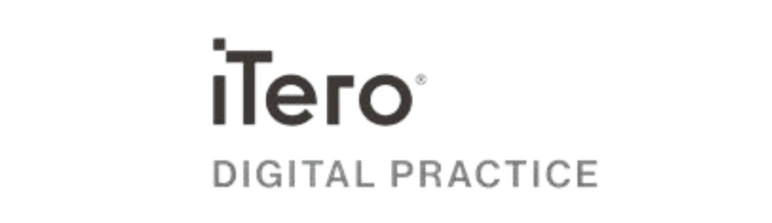 A logo with the word "iTero" in bold, dark gray font above the words "Digital Practice." The design is clean, modern, and professional.